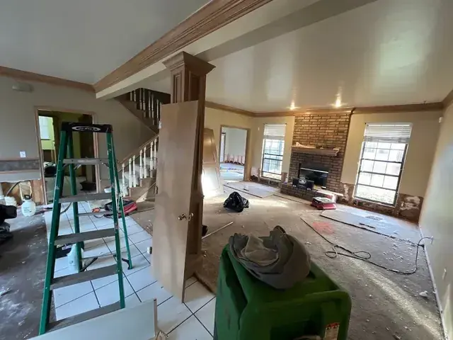 A room cleared for structural drying in Canyon Country, CA