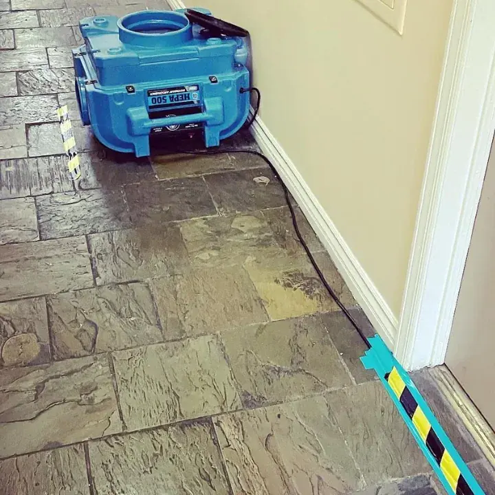 AC condensation overflow dried on a Canyon Country, CA floor