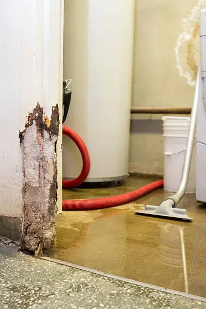 Water heater failure flooding a Canyon Country, CA garage
